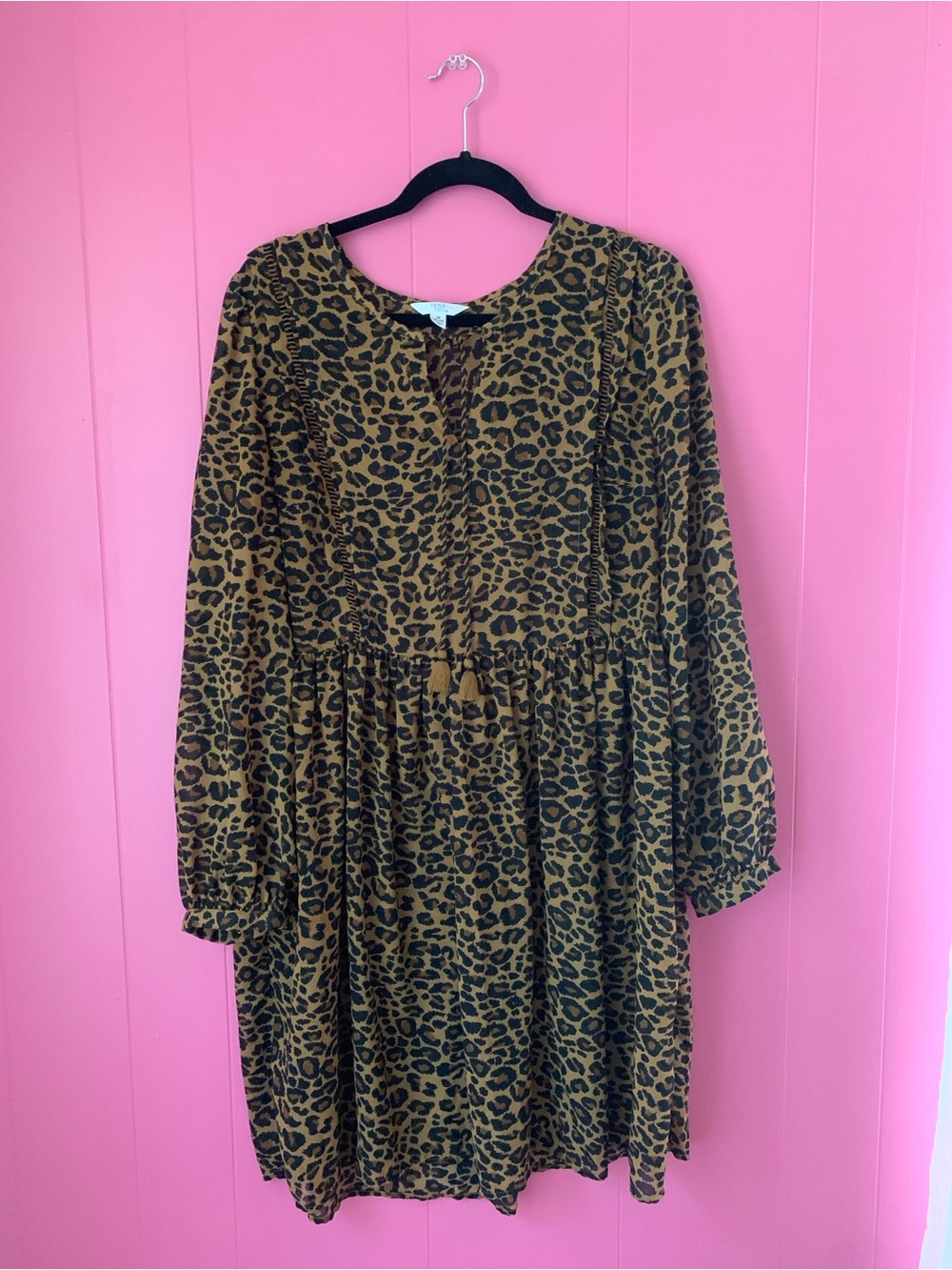 Sheer Leopard Print Babydoll Dress 8/10